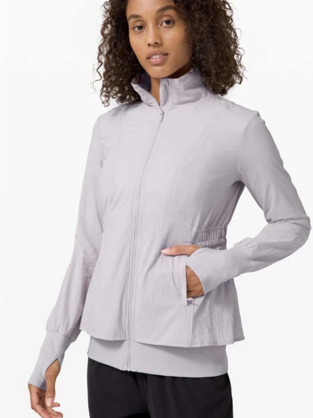 Lululemon Women's Sights Seen Windbreaker Jacket LW3DU5S Chrome Full Zip Size 8